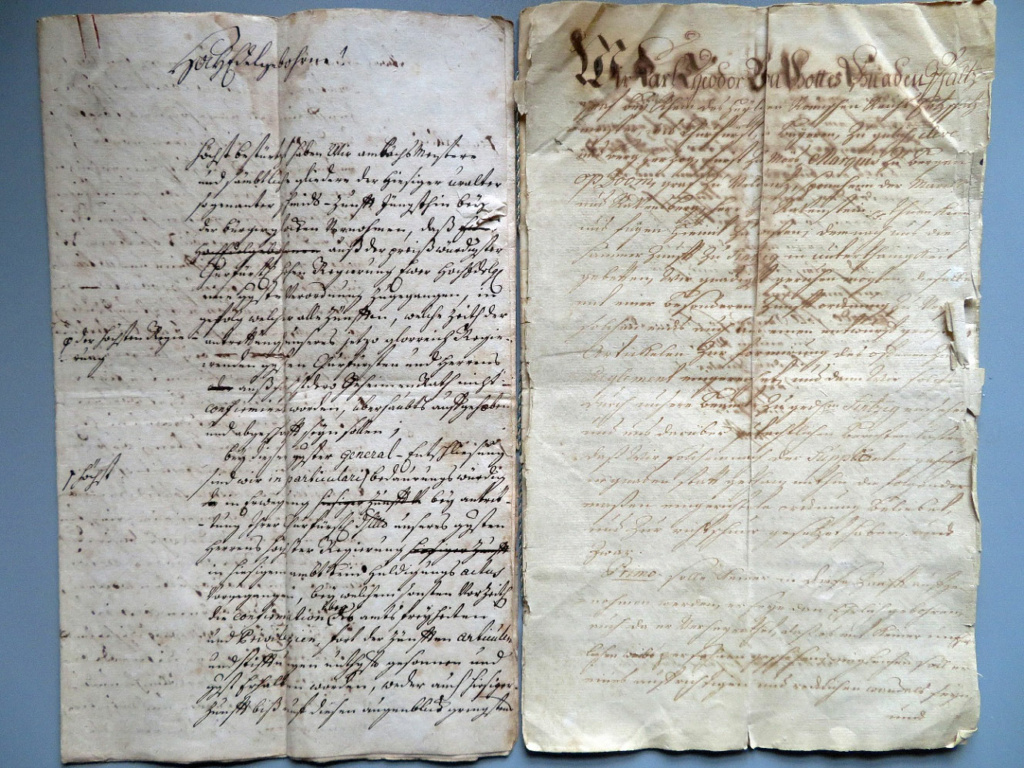 Schreiben der Sinziger Hammerzunft und Antwortschreiben des Kurfürsten Carl Theodorf 